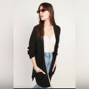 NWT black Old navy shaker stitch long line open front cardigan